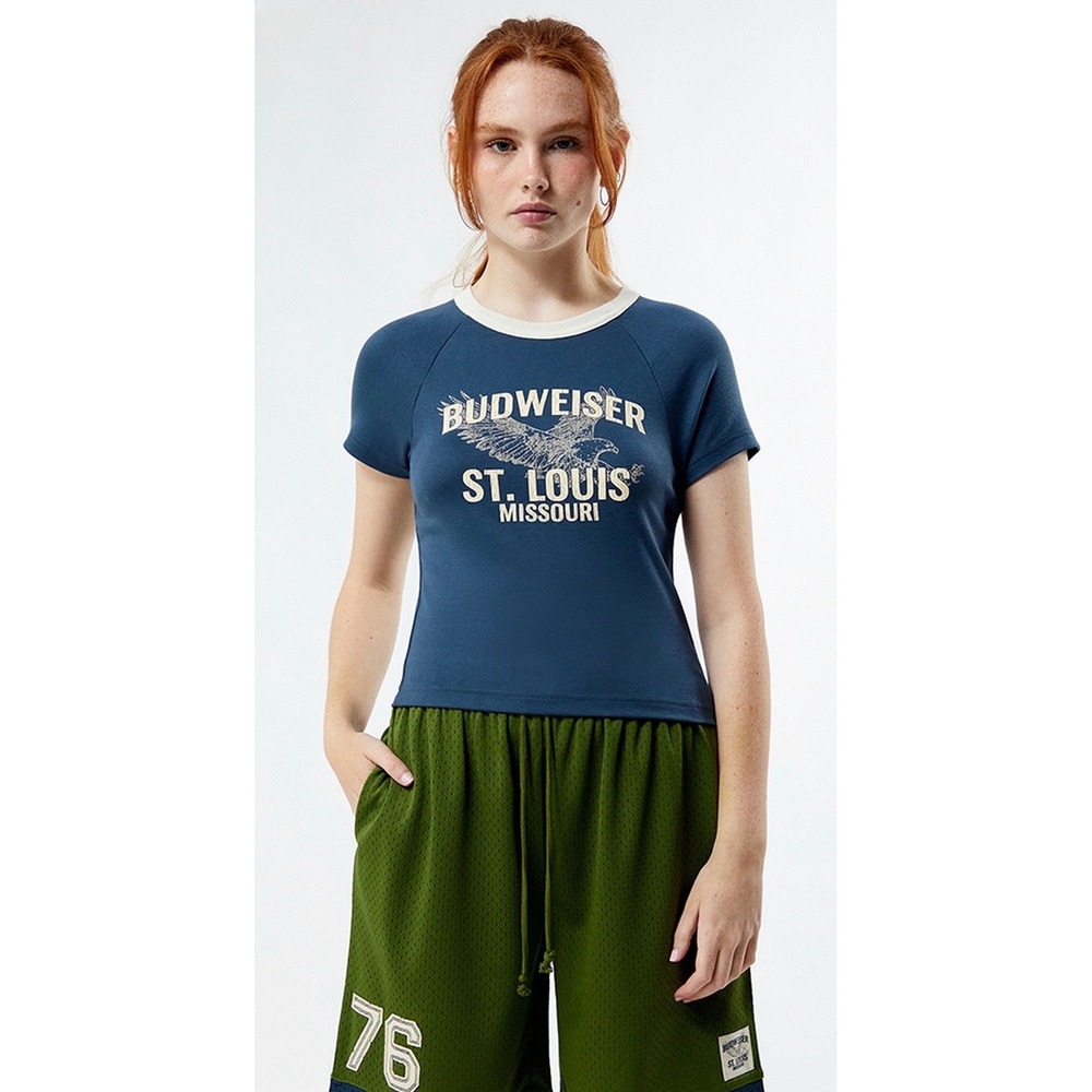 Budweiser By Pacsun‎ Women's St. Louis Missouri Raglan Baby T-Shirt Size Medium